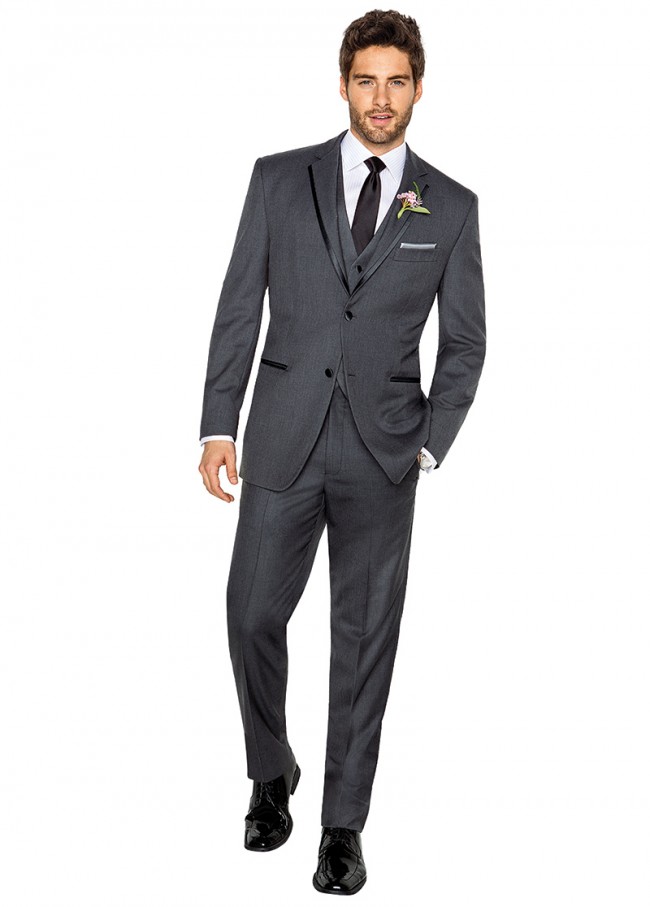 Men’s Warehouse, Vera Wang, gray, $189.99. 