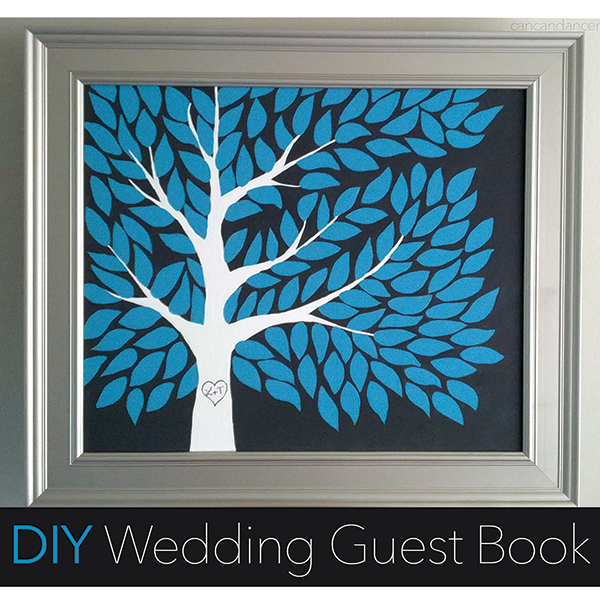 Have your friends sign a leaf for keepsake artwork. (Photo via Laura Olphie from <a href="http://www.cancandancer.com/2013/06/diy-wedding-guest-book.html">Can Can Dancer</a>)
