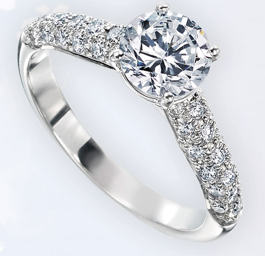 Classic pave-set ring in platinum by Gumuchian. Walter J. Cook Jeweler, Paoli, Pa.
