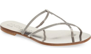 Pedro Garcia Estee Sandal. $495. Available at <a href="http://shop.nordstrom.com/s/pedro-garcia-estee-sandal-women/4163448?origin=category-personalizedsort&fashioncolor=TITANIUM%20SATIN"> Nordstrom</a>.