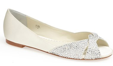 Benjamin Adams London Andie Crystal Embellished Peep Toe Flat. $269.95. Available at <a href="http://shop.nordstrom.com/s/benjamin-adams-london-andie-crystal-embellished-peep-toe-flat/3702300?origin=category-personalizedsort&fashioncolor=IVORY">Nordstrom</a>.