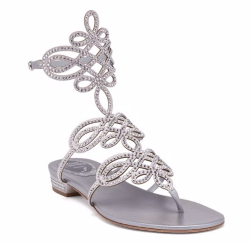 Rene Caovilla Swarovski Crystal-Embellished Satin Flat Sandals. $1095. Available at <a href="http://www.saksfifthavenue.com/main/ProductDetail.jsp?PRODUCT%3C%3Eprd_id=845524446954891"> Saks Fifth Avenue</a>.