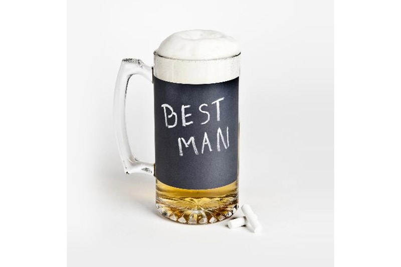 Give each groomsman his own beer mug that’s sure to stand out at parties and barbecues. 
$9.95, themanregistry.com
