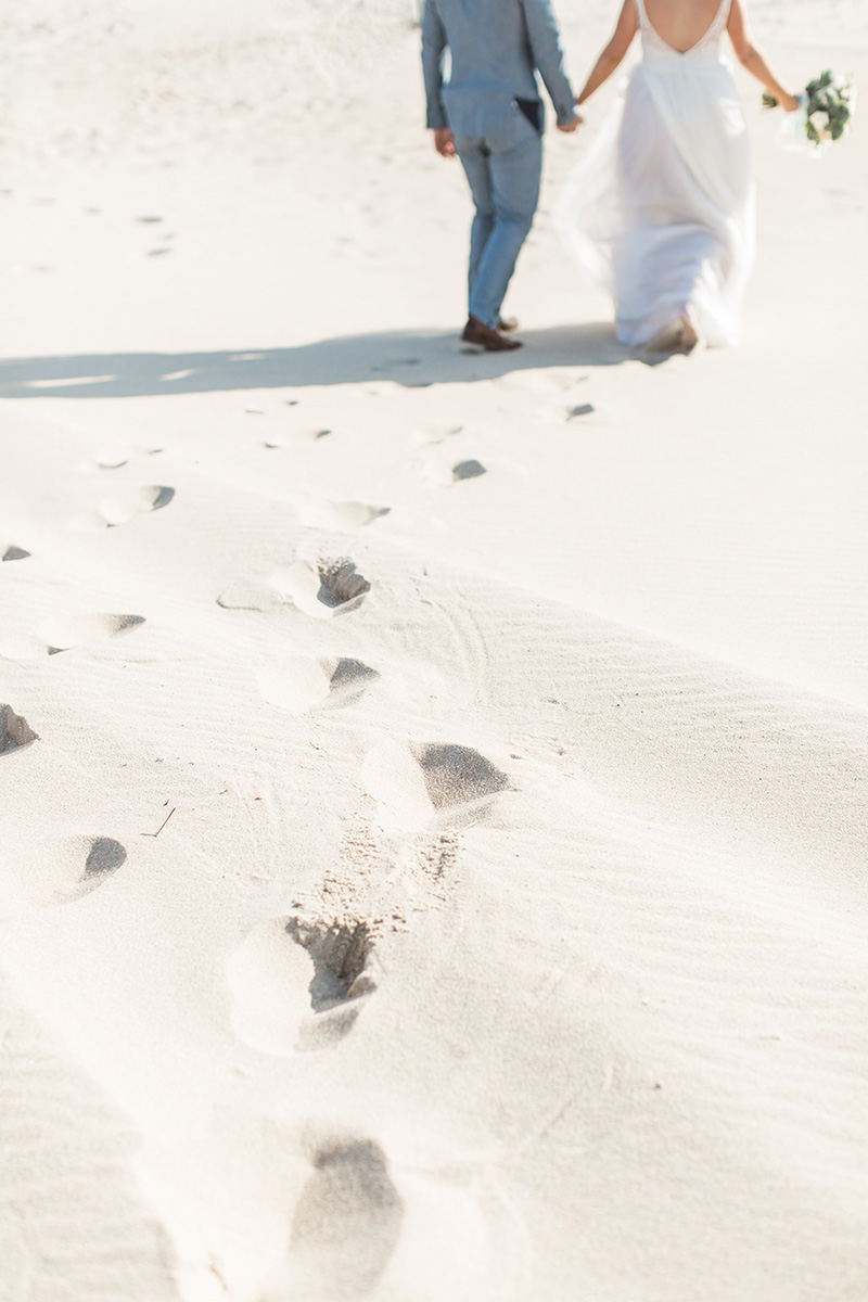 Bride and Groom on the Beach