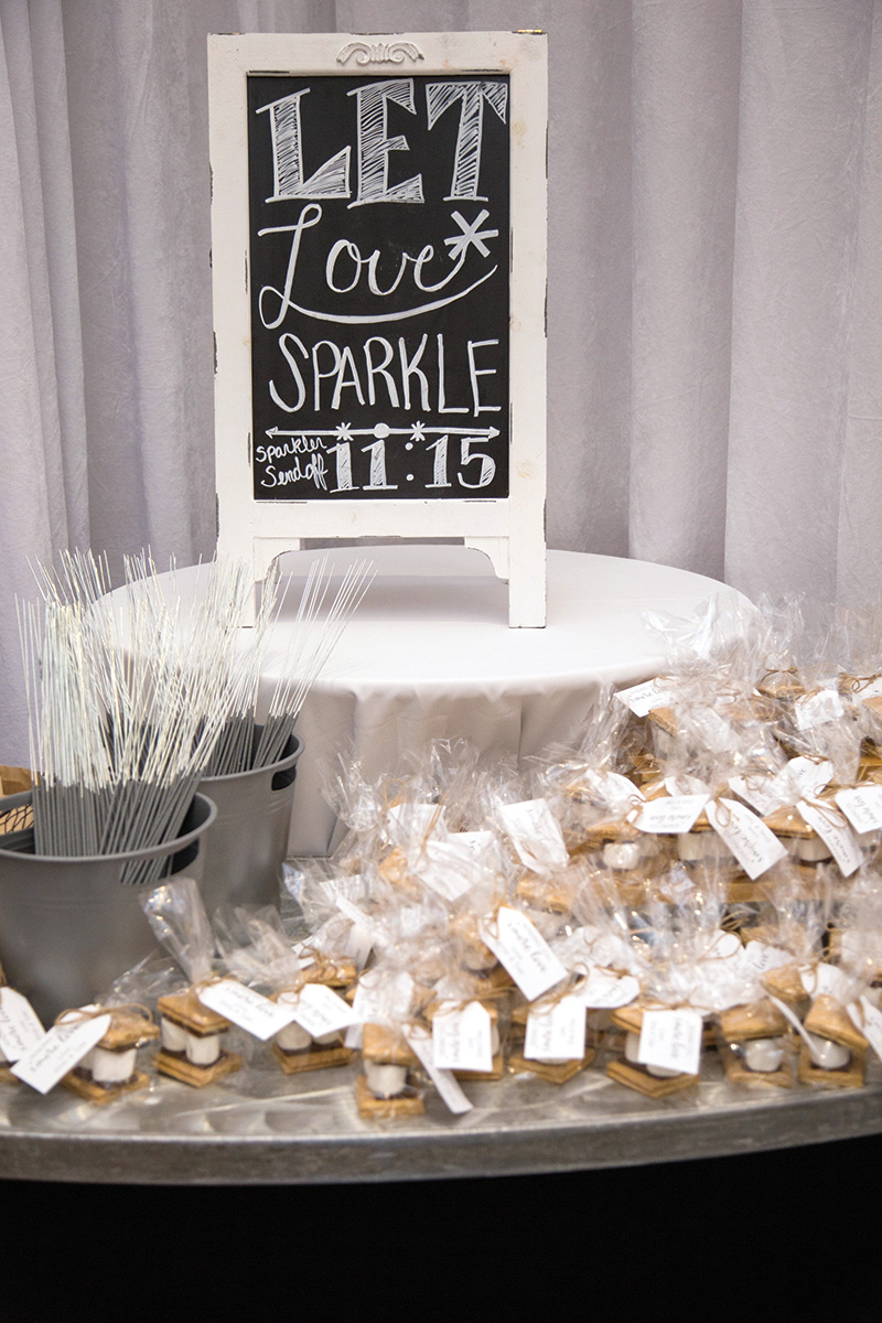 Sparkler Send offs and favors at a Maryland wedding